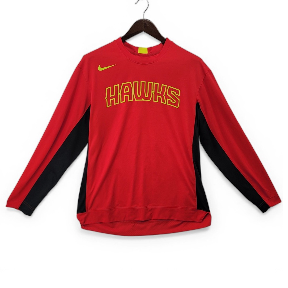 Nike Dri Fit Atlanta Hawks Shirt Mens Medium‎ Red NBA Warm Up Athletic